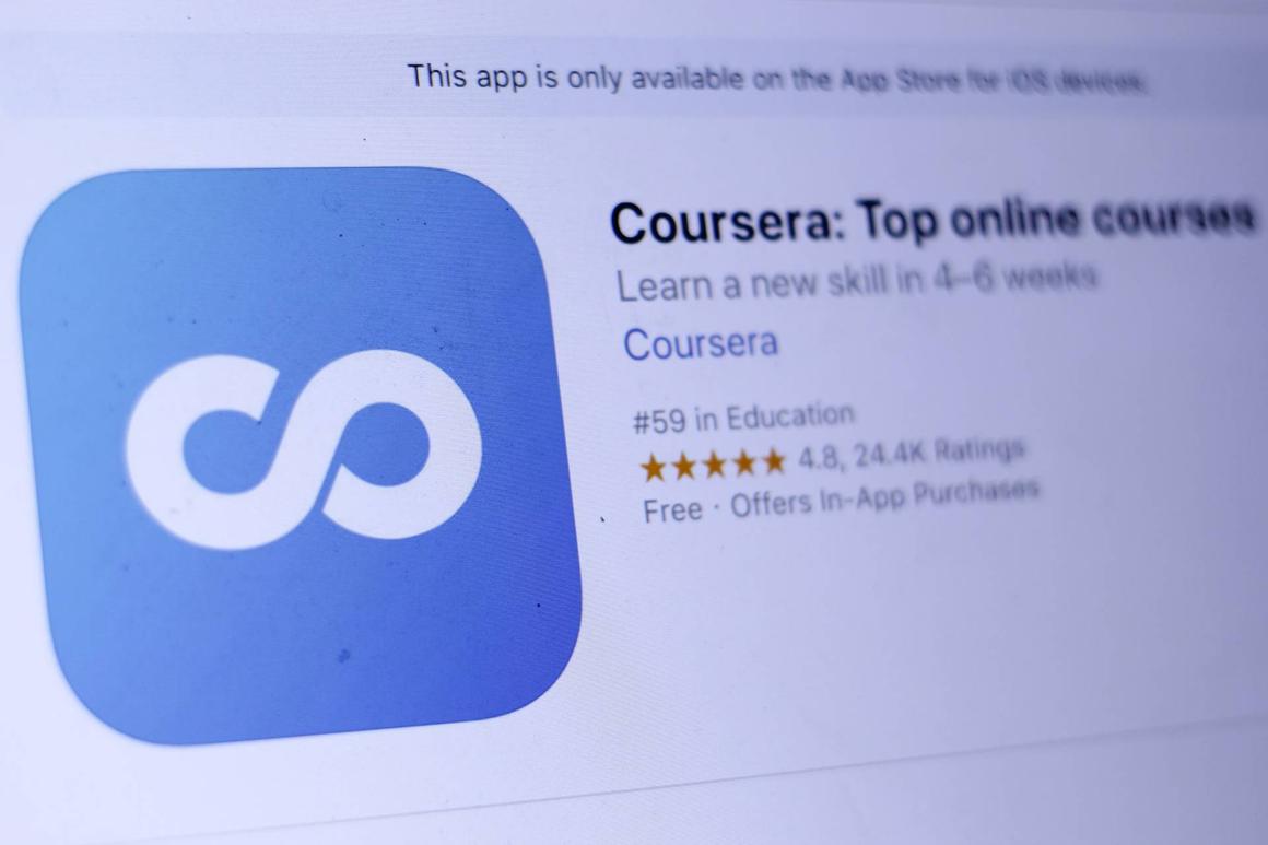 What were the most popular courses at Coursera in 2019?