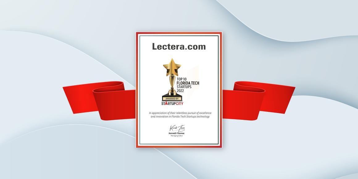 Lectera.com Recognized as one of the Top 10 Florida Tech Startups 2022 by Startupcity