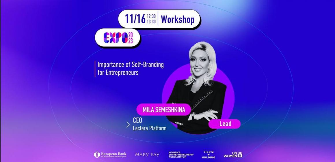 Mila Smart Semeshkina leitete einen inspirierenden Workshop über Personal Branding auf der UN Women's Entrepreneurship Expo