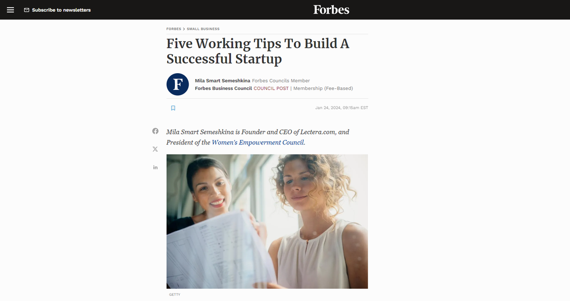 Mila Smart Semeshkina in der Forbes-Kolumne: “Der Erfolg von Startups zeugt von Mut und Weitsicht”